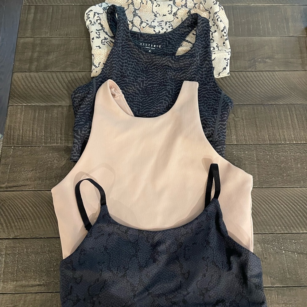 Textured Activewear  Tops Bundle | Neutral & Black Workout Tanks